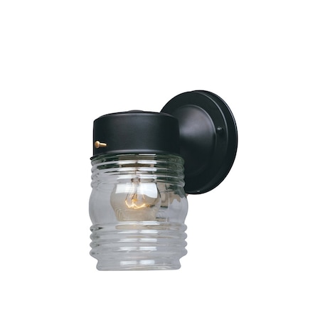 Designers Fountain Basic Porch 7 in 1Light Black Jelly Jar Outdoor Lantern with Clear Glass Shade 2061-BK